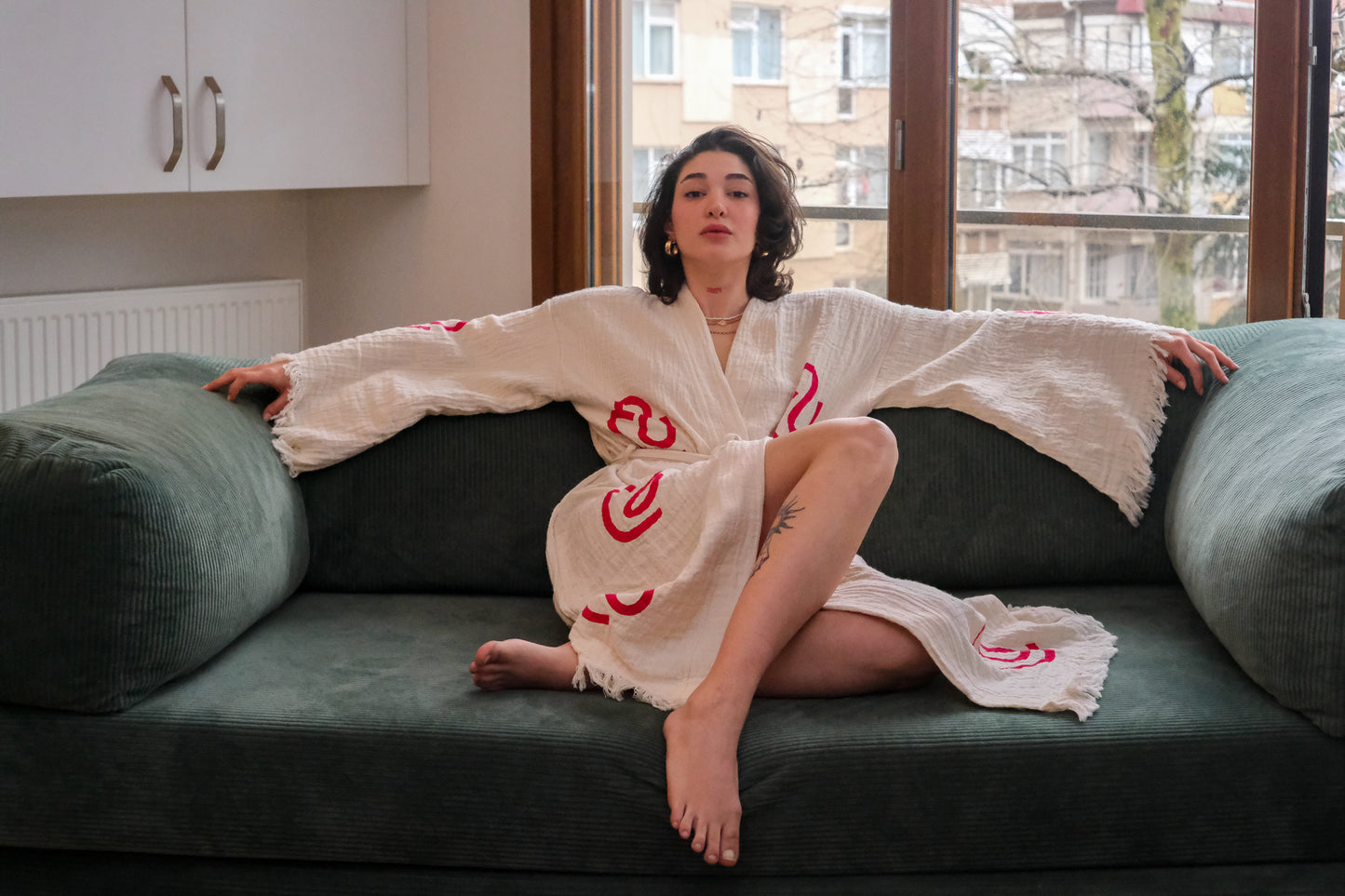 Sabahlık Kimono Havlu - Bej