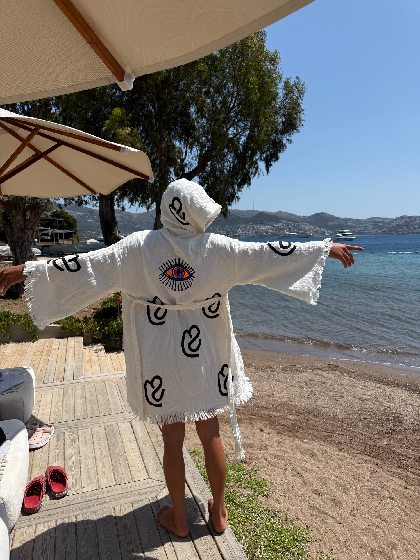 Sabahlık Kimono Havlu - Beyaz