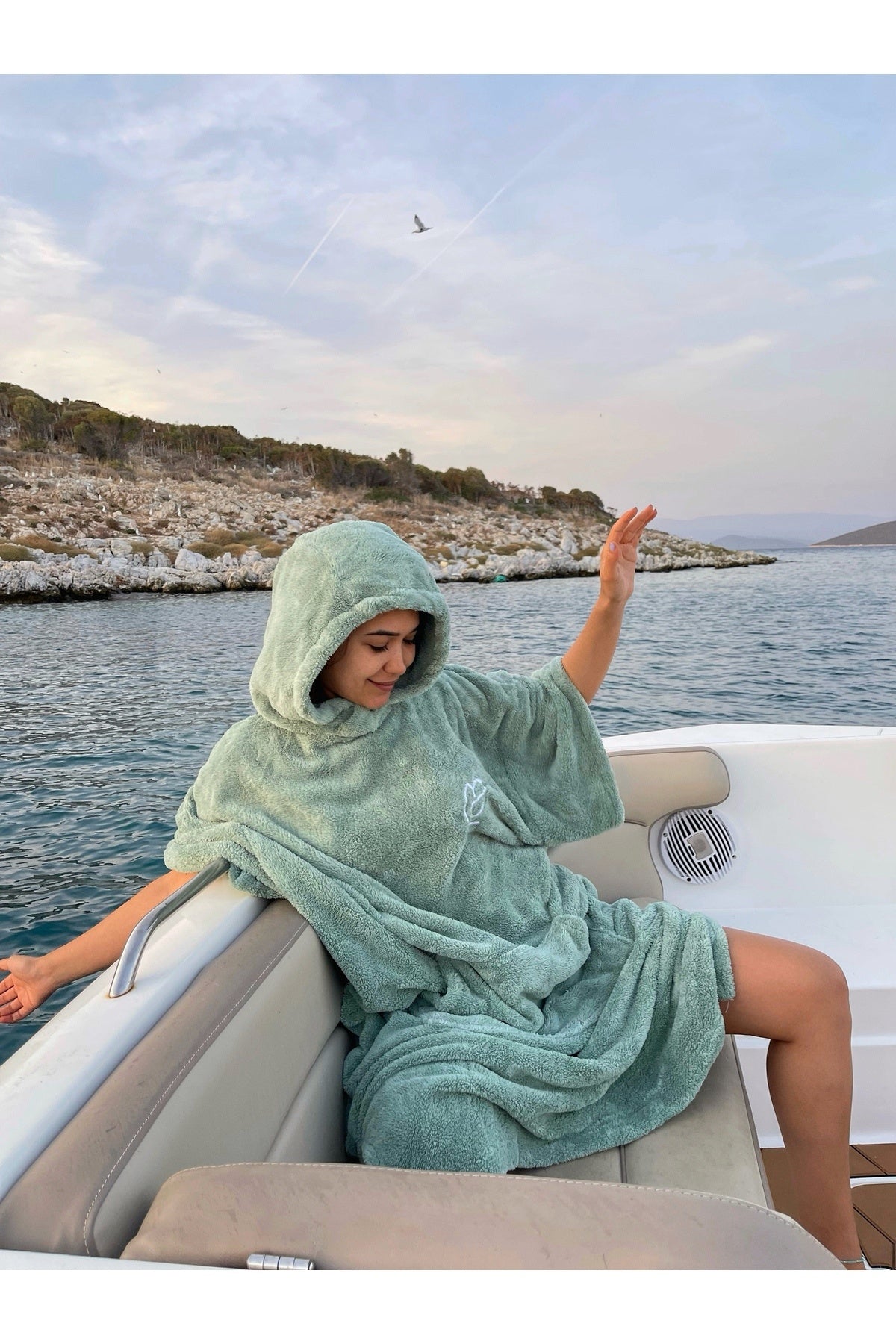 Wellsoft Panço Giyilebilir Battaniye - Mint yeşili