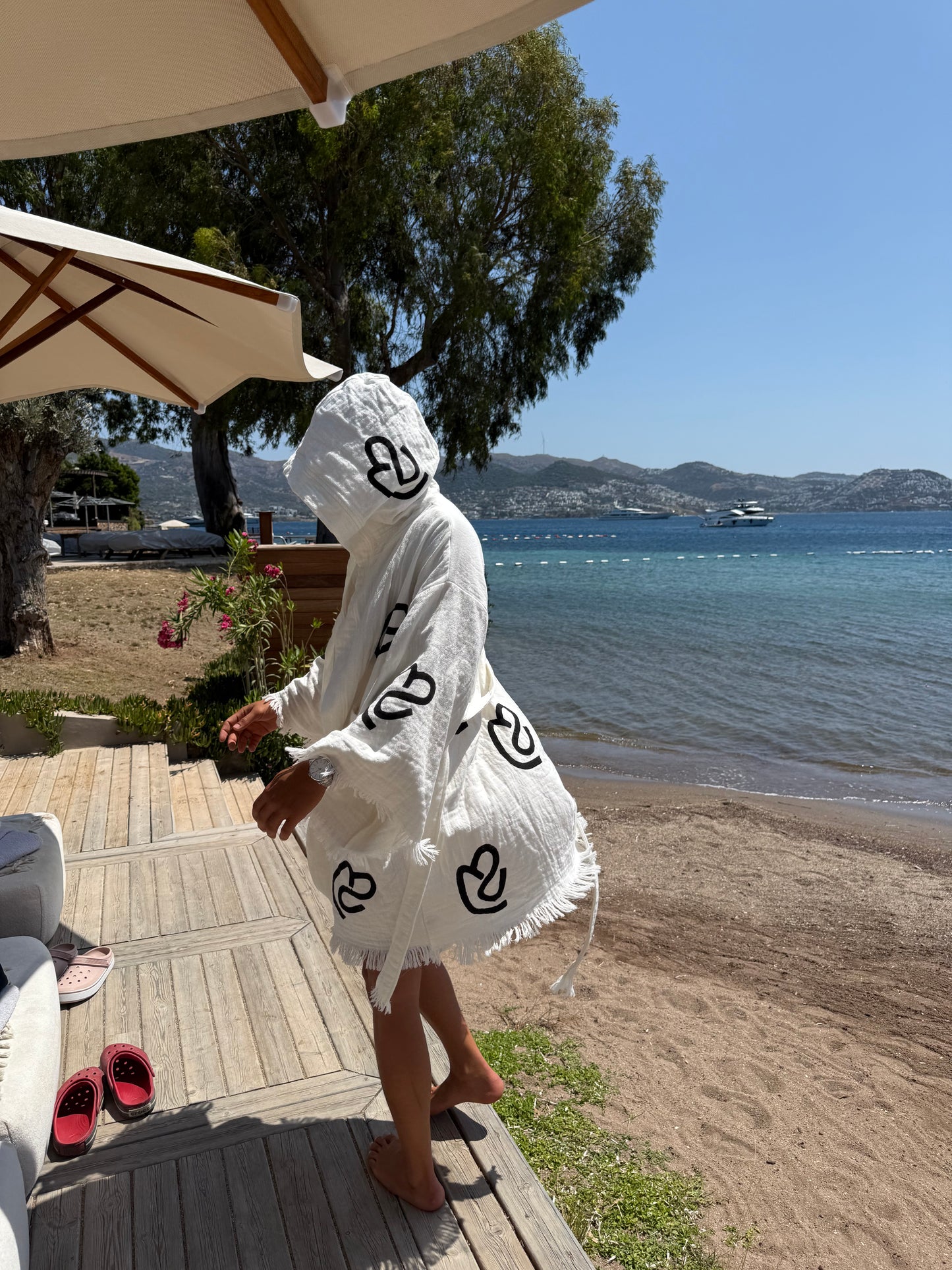 Sabahlık Kimono Havlu - Beyaz